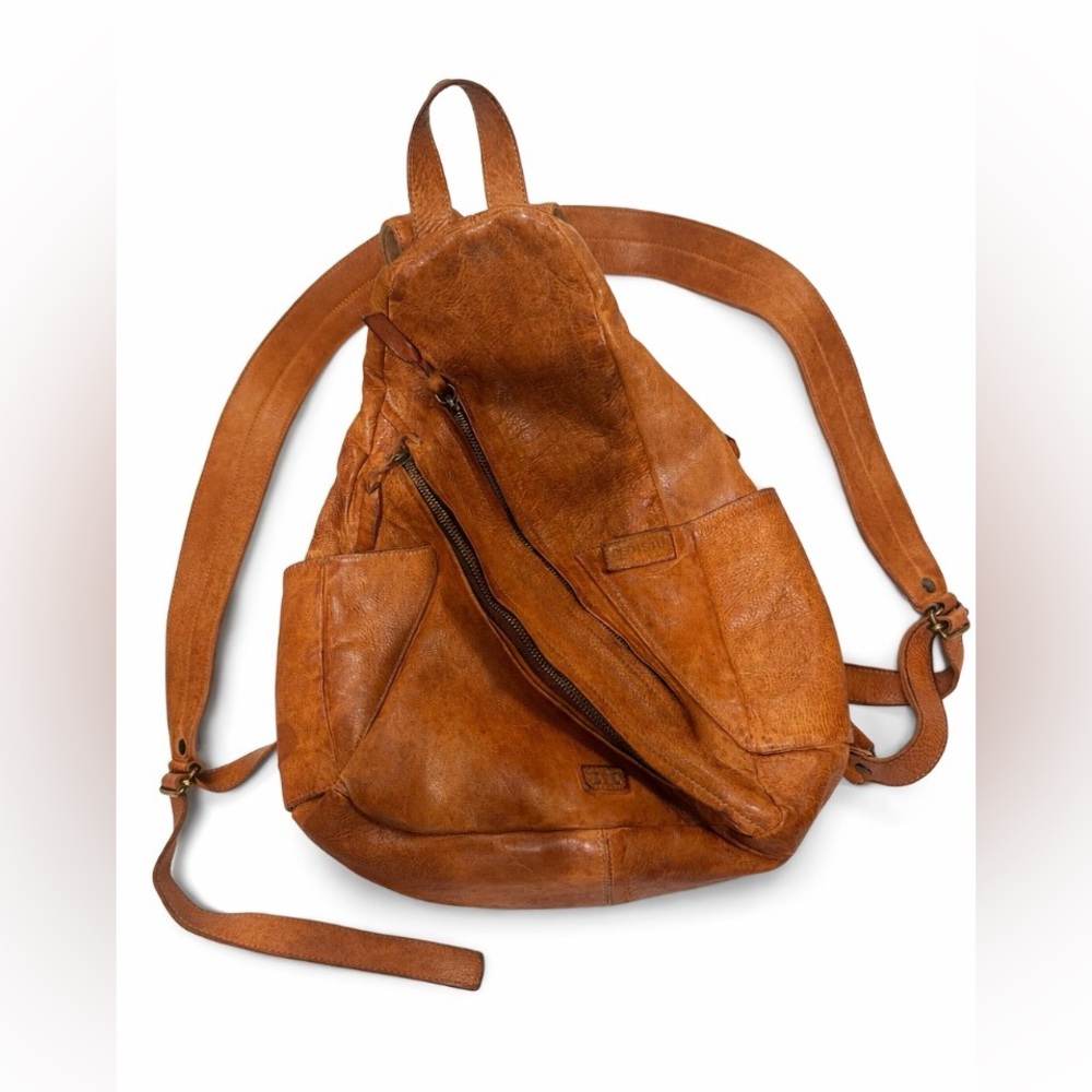 Bed Stu Cognac Brown Leather Backpack